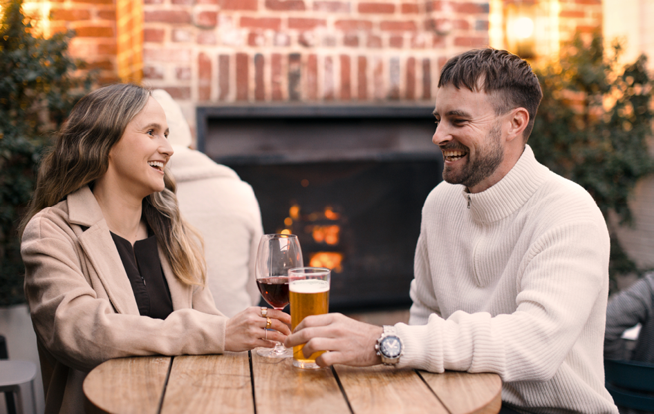 A couple enjoying a date night