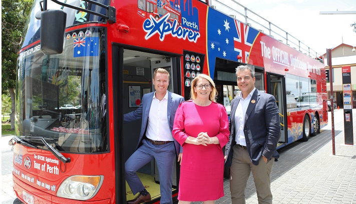 City of Joondalup Mayor Albert Jacob, Deputy Premier Rita Saffioti, City of Stirling Mayor Mark Irwin 