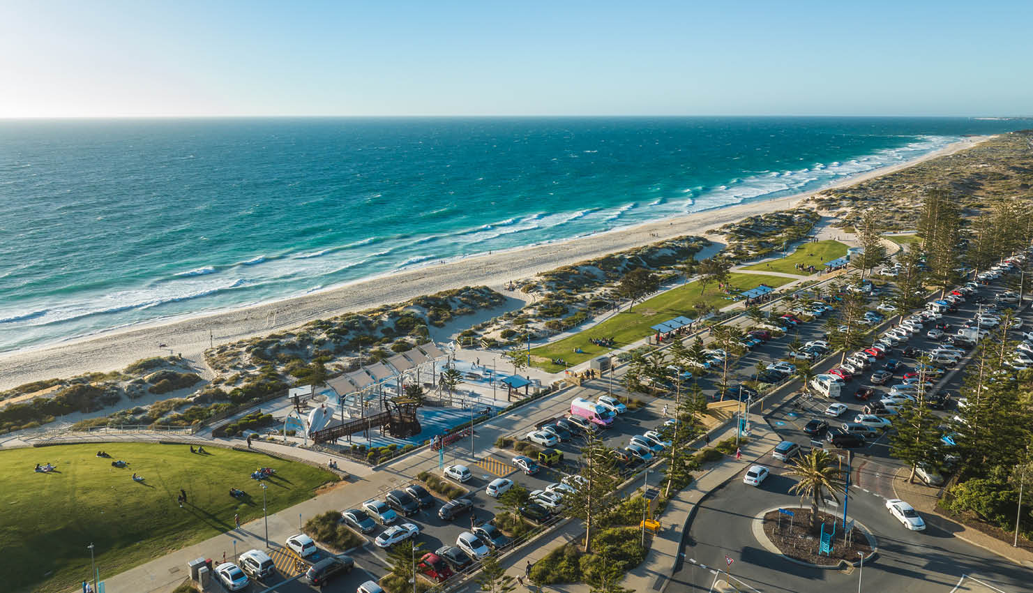 Image of drone shot of Scarborough Beach