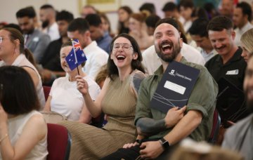 Happy faces at the Australia Day Citizenship Ceremony.