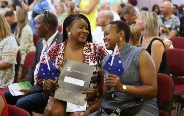 Happy faces at the Australia Day Citizenship Ceremony.