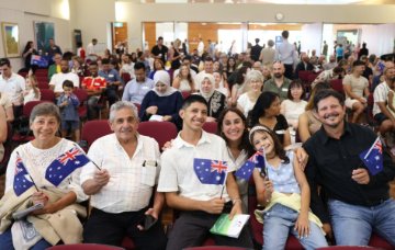 Happy faces at the Australia Day Citizenship Ceremony.