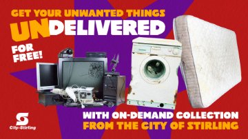 Image of mattress, old washing machine and old electronics that need to be disposed of